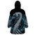 Dragon Viking With Runes Wearable Blanket Hoodie Blue Black