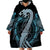 Dragon Viking With Runes Wearable Blanket Hoodie Blue Black