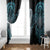 Dragon Viking With Runes Window Curtain Blue Black