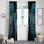 Dragon Viking With Runes Window Curtain Blue Black