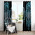 Dragon Viking With Runes Window Curtain Blue Black