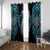 Dragon Viking With Runes Window Curtain Blue Black