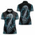 Dragon Viking With Runes Women Polo Shirt Blue Black