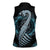 Dragon Viking With Runes Women Sleeveless Polo Shirt Blue Black