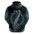 Dragon Viking With Runes Zip Hoodie Blue Black