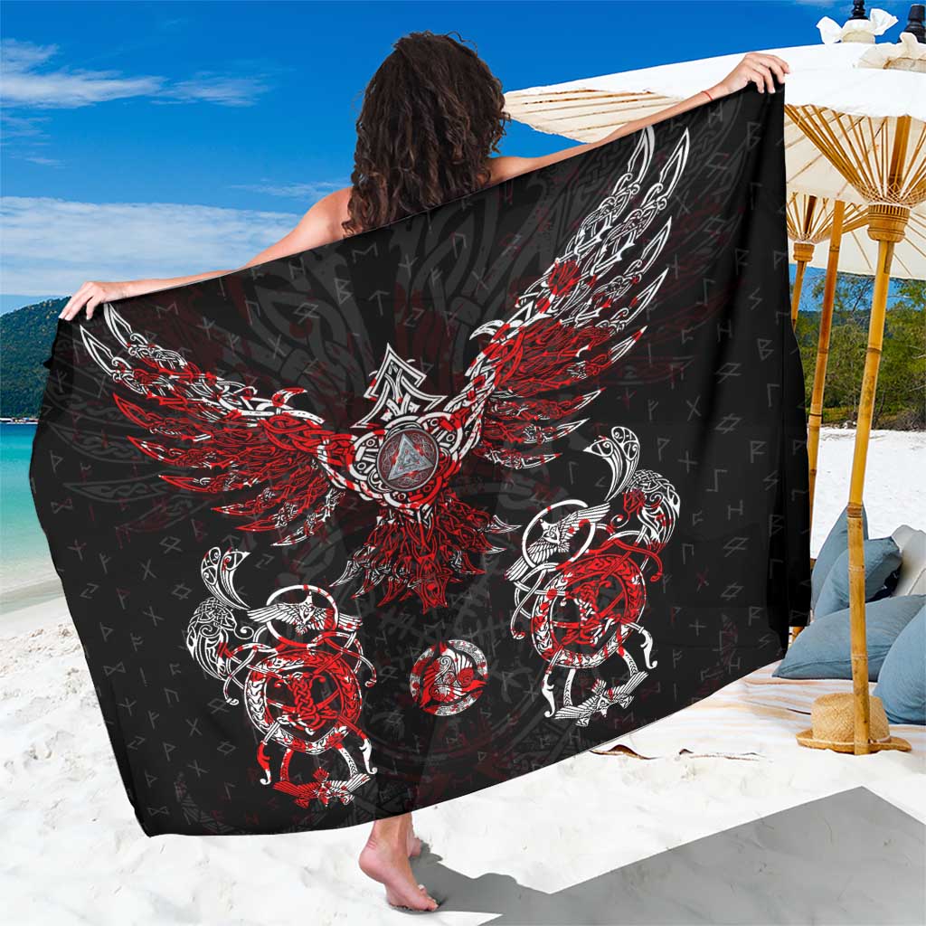 Raven And Norse Runes Sarong Viking - Wonder Print Shop