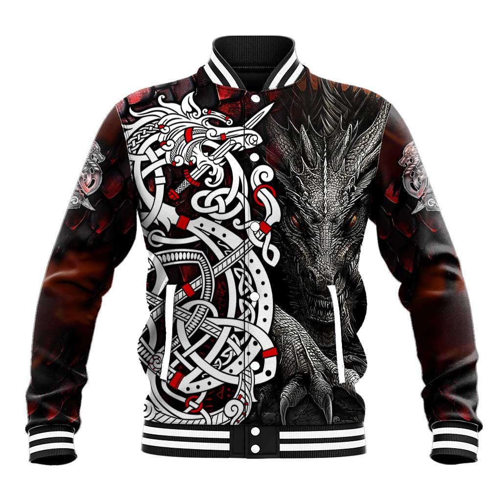 Viking Dragons Baseball Jacket Norse Mythology - Wonder Print Shop