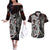 Viking Dragons Couples Matching Off The Shoulder Long Sleeve Dress and Hawaiian Shirt Norse Mythology - Wonder Print Shop