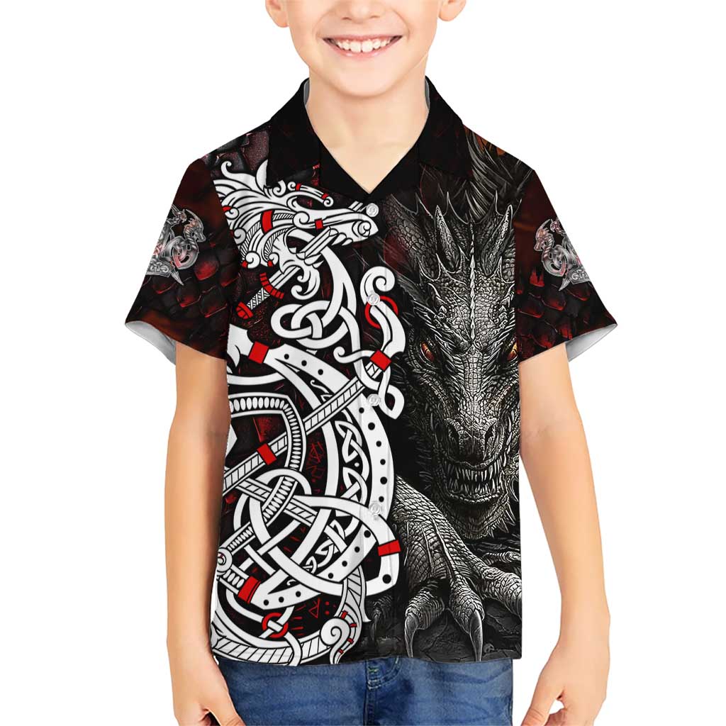 Viking Dragons Kid Hawaiian Shirt Norse Mythology - Wonder Print Shop