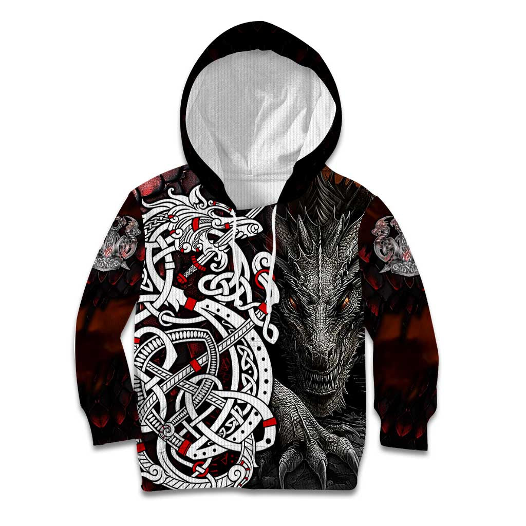 Viking Dragons Kid Hoodie Norse Mythology - Wonder Print Shop