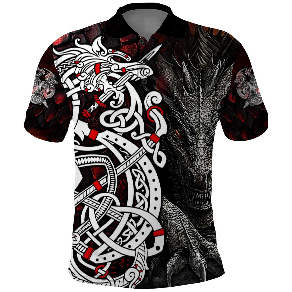 Viking Dragons Polo Shirt Norse Mythology - Wonder Print Shop