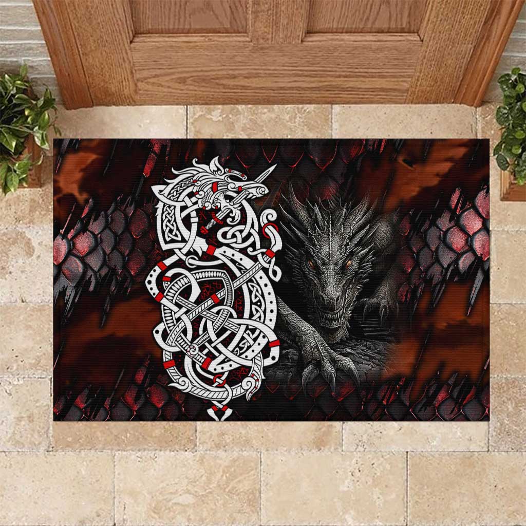 Viking Dragons Rubber Doormat Norse Mythology