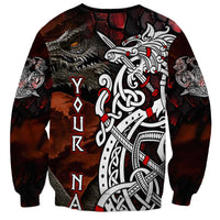 Unisex red and black dragon graphic sweatshirt, crew neck, long sleeves