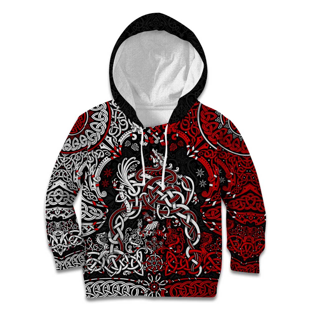 Viking Warrior And Viking Dragons Kid Hoodie - Wonder Print Shop