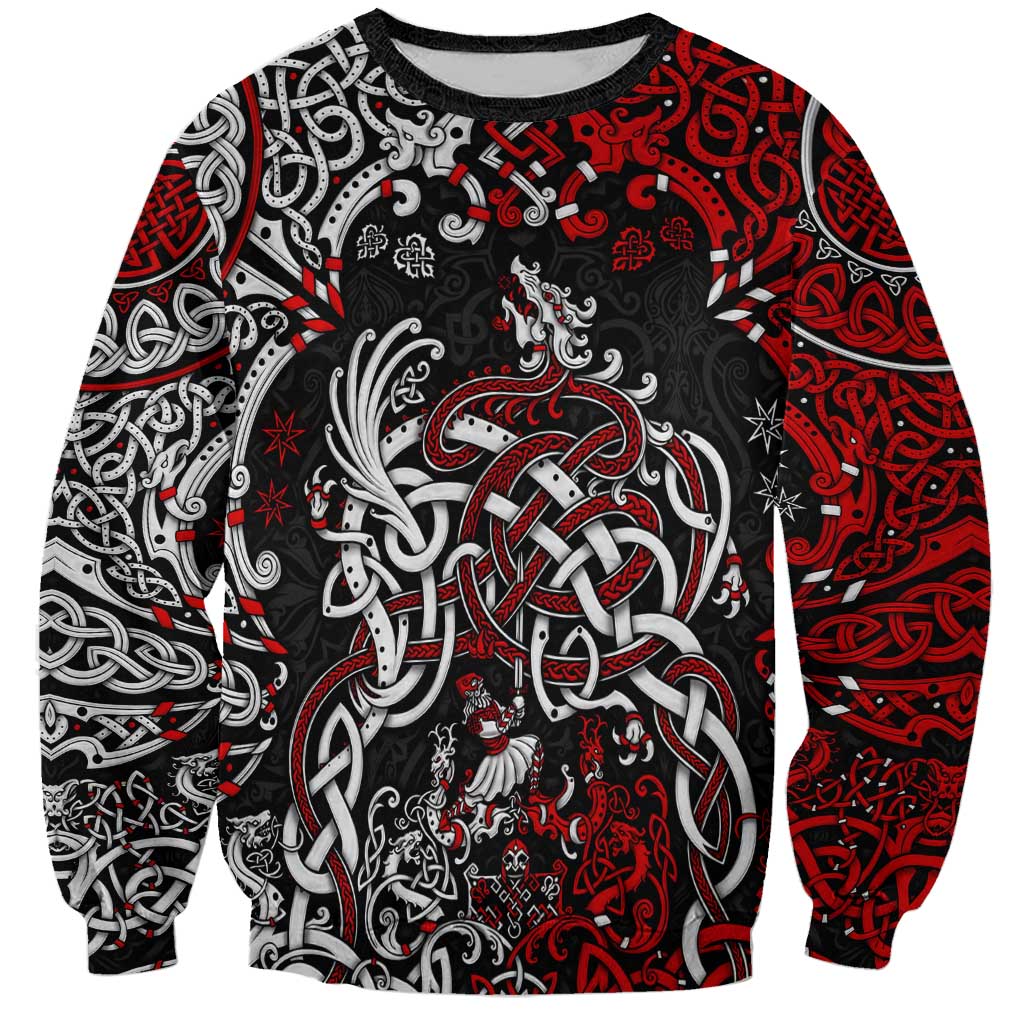 Viking Warrior And Viking Dragons Sweatshirt