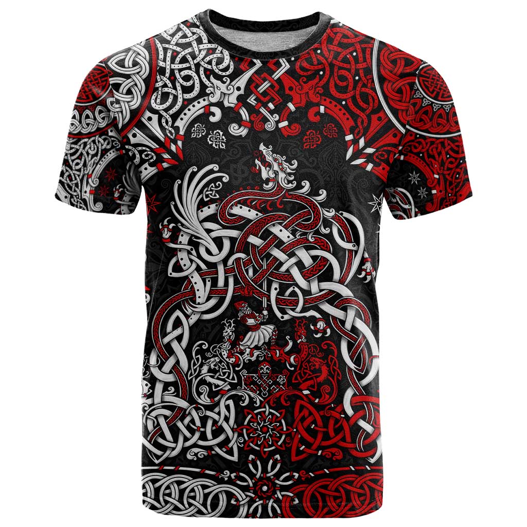 Viking Warrior And Viking Dragons T Shirt