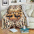 Native American Life Blanket Teepee Village With Buffalo Bison