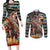 American Indian Warrior Chiefs Couples Matching Long Sleeve Bodycon Dress and Long Sleeve Button Shirt - Wonder Print Shop