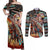 American Indian Warrior Chiefs Couples Matching Off Shoulder Maxi Dress and Long Sleeve Button Shirt - Wonder Print Shop