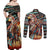 American Indian Warrior Chiefs Couples Matching Off Shoulder Maxi Dress and Long Sleeve Button Shirt - Wonder Print Shop