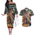 American Indian Warrior Chiefs Couples Matching Off The Shoulder Long Sleeve Dress and Hawaiian Shirt - Wonder Print Shop