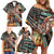 American Indian Warrior Chiefs Family Matching Off Shoulder Short Dress and Hawaiian Shirt - Wonder Print Shop