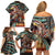 American Indian Warrior Chiefs Family Matching Off Shoulder Short Dress and Hawaiian Shirt - Wonder Print Shop