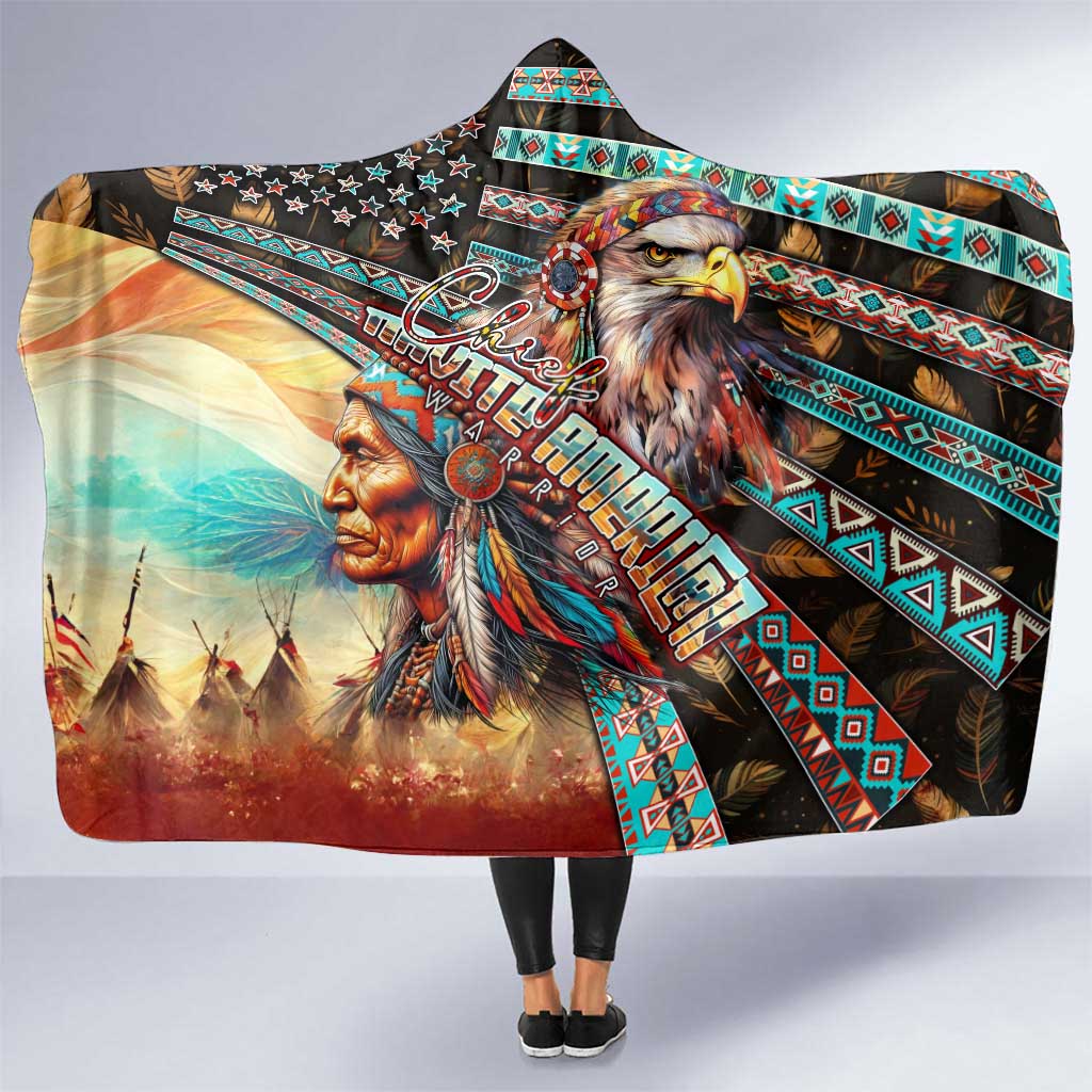 American Indian Warrior Chiefs Hooded Blanket