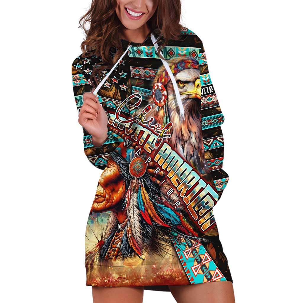 American Indian Warrior Chiefs Hoodie Dress - Wonder Print Shop