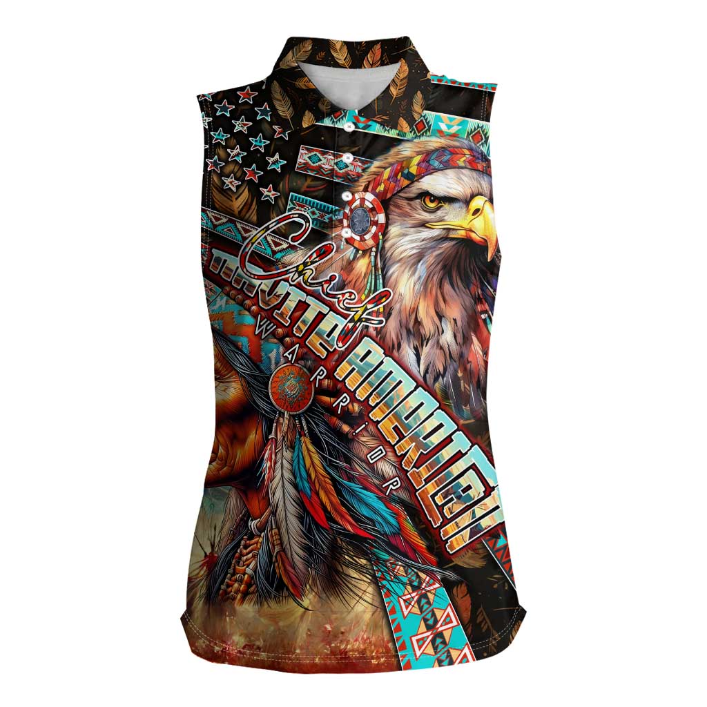 American Indian Warrior Chiefs Women Sleeveless Polo Shirt