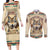 Native American Wolf Dreamcatcher Couples Matching Long Sleeve Bodycon Dress and Long Sleeve Button Shirt Vintage Style