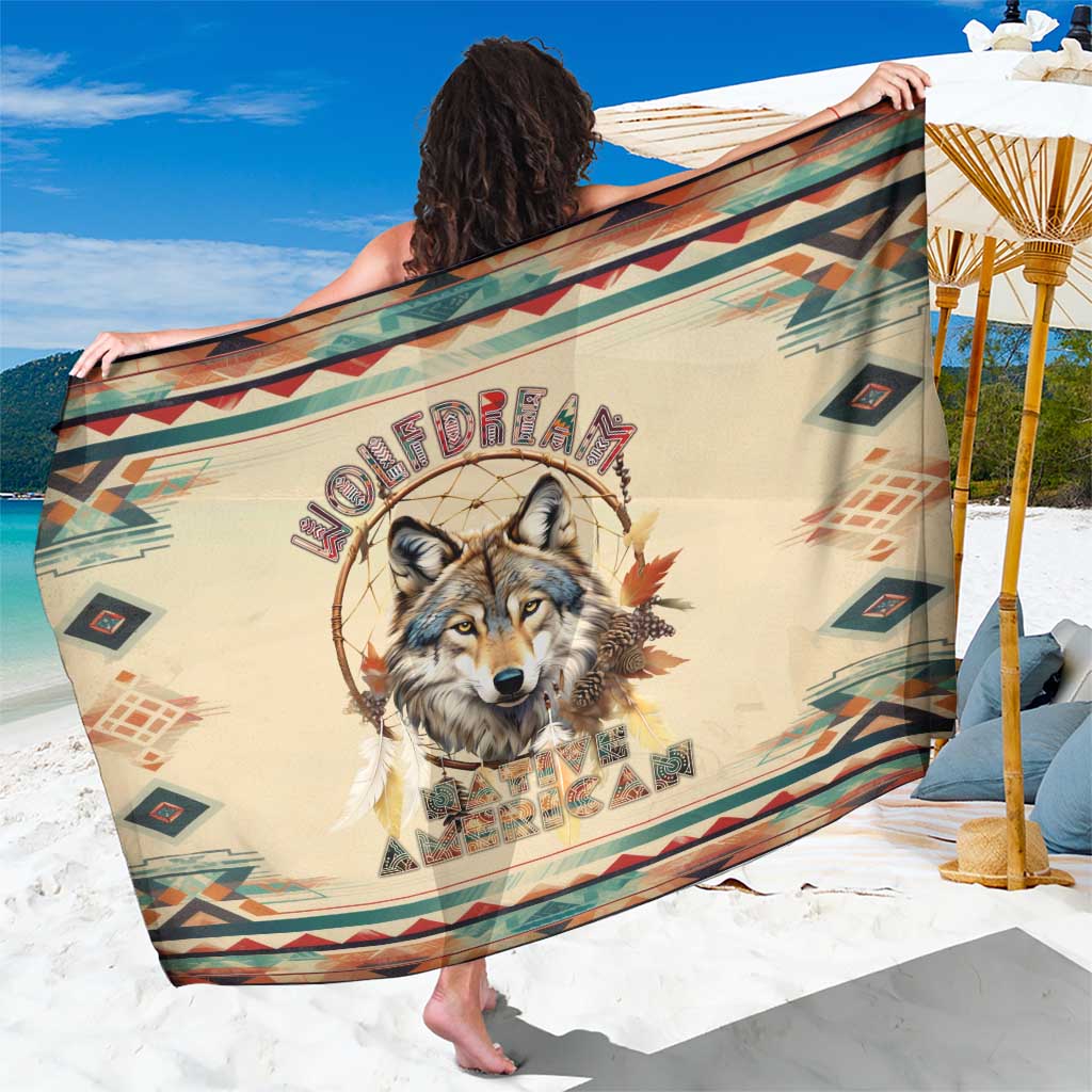 Native American Wolf Dreamcatcher Sarong Vintage Style - Wonder Print Shop