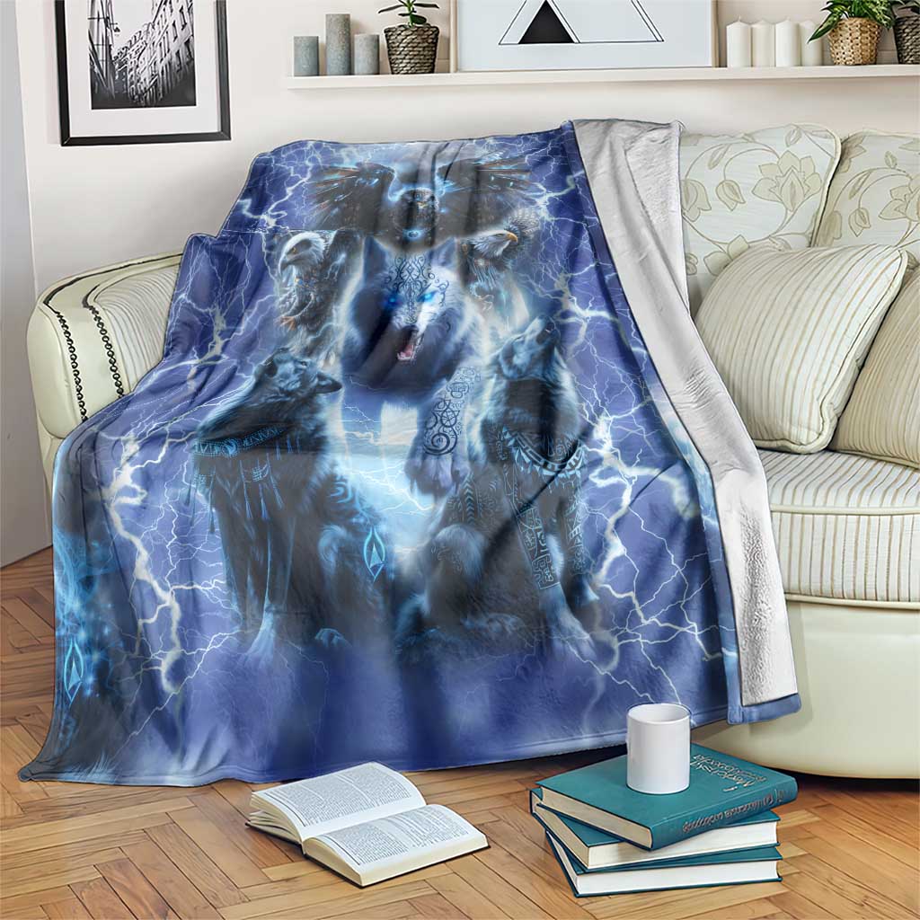 Native American Wolf And Eagle Blanket Thunder Style