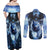 Native American Wolf And Eagle Couples Matching Off Shoulder Maxi Dress and Long Sleeve Button Shirt Thunder Style