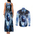 Native American Wolf And Eagle Couples Matching Tank Maxi Dress and Long Sleeve Button Shirt Thunder Style