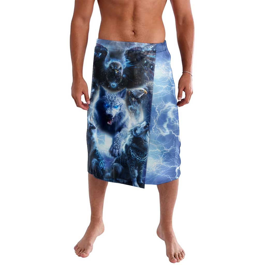 Native American Wolf And Eagle Lavalava Thunder Style - Wonder Print Shop