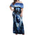 Native American Wolf And Eagle Off Shoulder Maxi Dress Thunder Style