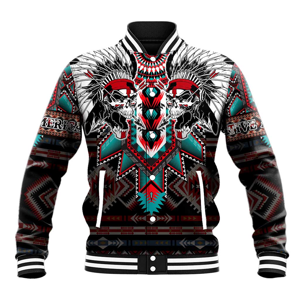 Native American Indian Warrior Skull Baseball Jacket - Wonder Print Shop