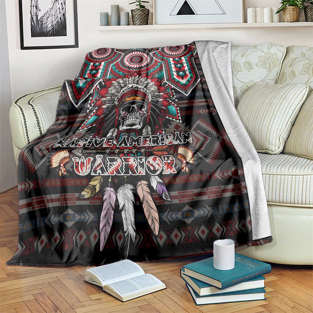 Native American Indian Warrior Skull Blanket