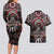 Native American Indian Warrior Skull Couples Matching Long Sleeve Bodycon Dress and Hawaiian Shirt