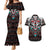 Native American Indian Warrior Skull Couples Matching Mermaid Dress and Hawaiian Shirt