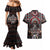 Native American Indian Warrior Skull Couples Matching Mermaid Dress and Hawaiian Shirt