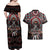 Native American Indian Warrior Skull Couples Matching Off Shoulder Maxi Dress and Hawaiian Shirt