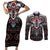 Native American Indian Warrior Skull Couples Matching Short Sleeve Bodycon Dress and Long Sleeve Button Shirt - Wonder Print Shop