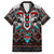 Native American Indian Warrior Skull Family Matching Long Sleeve Bodycon Dress and Hawaiian Shirt