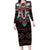 Native American Indian Warrior Skull Family Matching Long Sleeve Bodycon Dress and Hawaiian Shirt