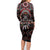 Native American Indian Warrior Skull Family Matching Long Sleeve Bodycon Dress and Hawaiian Shirt