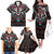 Native American Indian Warrior Skull Family Matching Off The Shoulder Long Sleeve Dress and Hawaiian Shirt