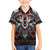 Native American Indian Warrior Skull Family Matching Off The Shoulder Long Sleeve Dress and Hawaiian Shirt