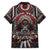 Native American Indian Warrior Skull Family Matching Off Shoulder Maxi Dress and Hawaiian Shirt